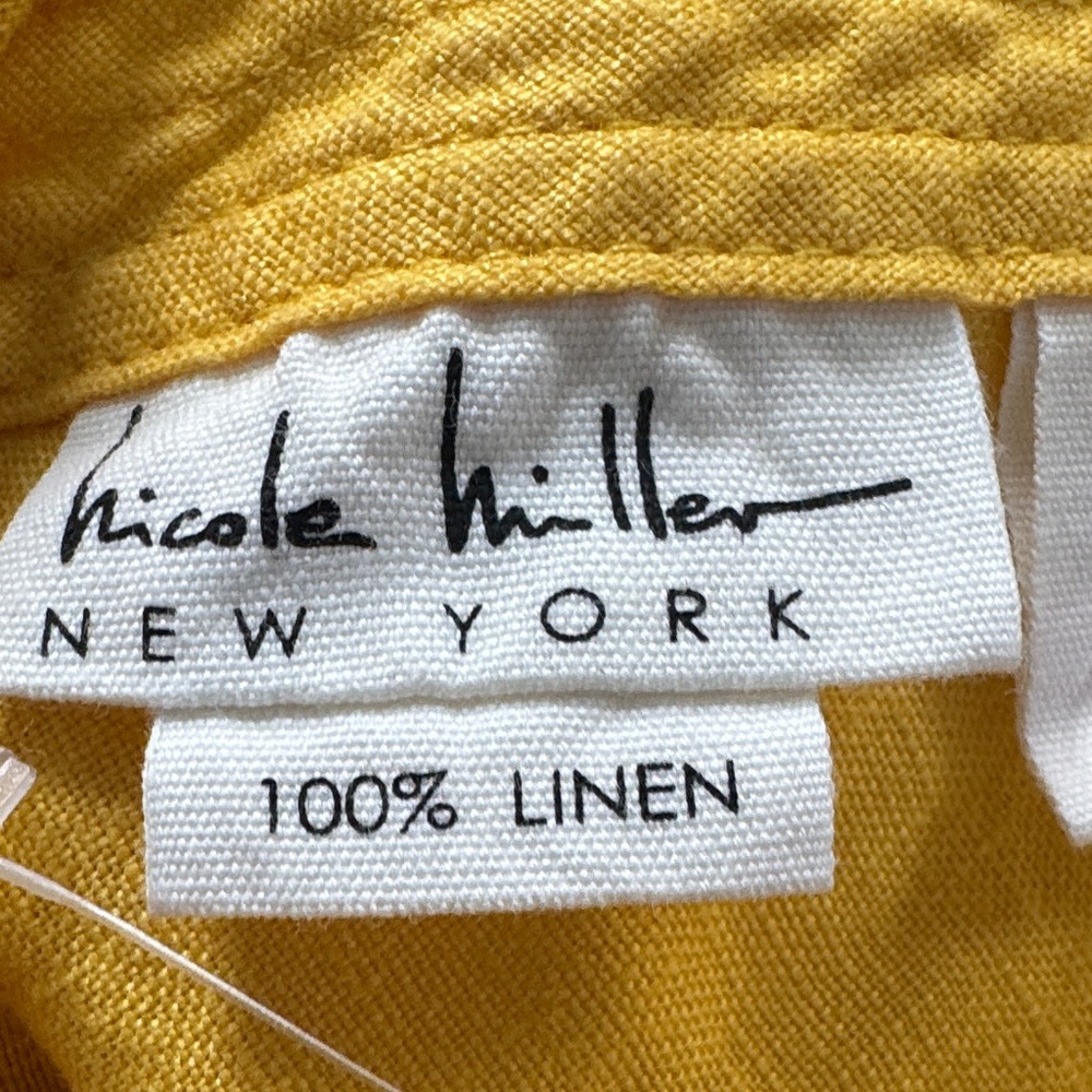 Yellow Linen Sleeveless Dress - Picture 6 of 7
